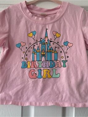 Pink Birthday Girl Castle Graphic Tee Size 3T